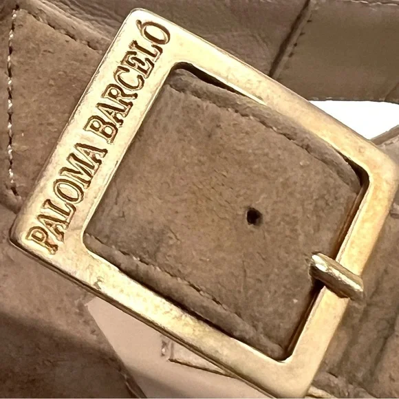 Paloma Barcelo Lynde Tan Suede Jute Espadrille Two Tone Platform Sandal Women 38 - Picture 14 of 16